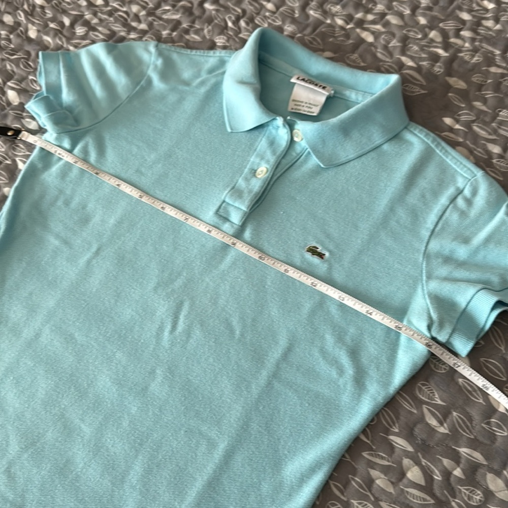 LACOSTE Girl’s Blue Polo Shirt, size Medium - Picture 4 of 10